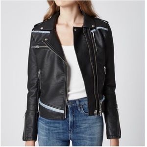 Blank NYC leather and denim thrasher jacket sz MD